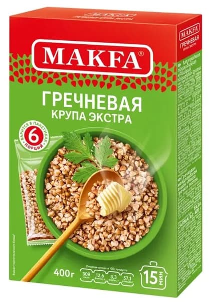Makfa Гречка ядрица в пакетиках для варки, 400 г