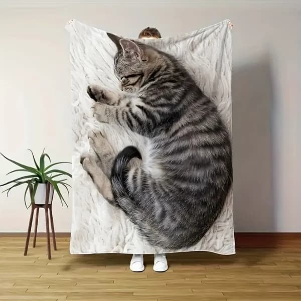 Плед 70x100 см полиэстер с фотопринтом зайчик