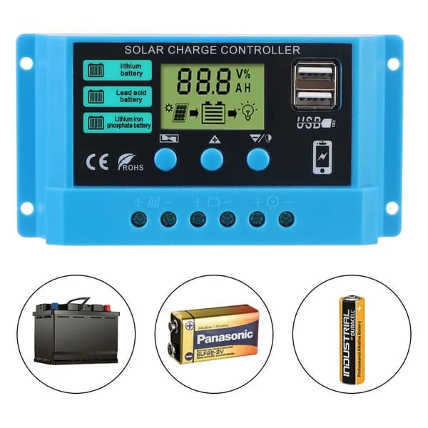 Зарядное устройство для аккумулятора 5V 12V / 24V PWM с дисплеем 30A LCD