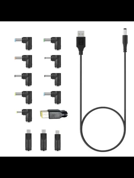 USB-кабель питания постоянного тока с 13 адаптерами