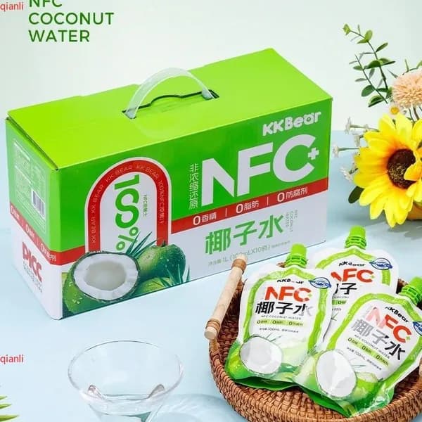 KKBear,кокосовая вода NFC 100%,напиток из кокоса,для офиса и дома,универсальный напиток,2026