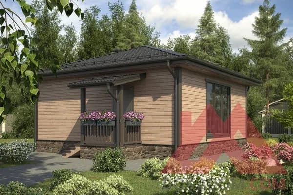 Архитектурное решение каркасного дома "Альбион", 8*8, 57 м.кв.