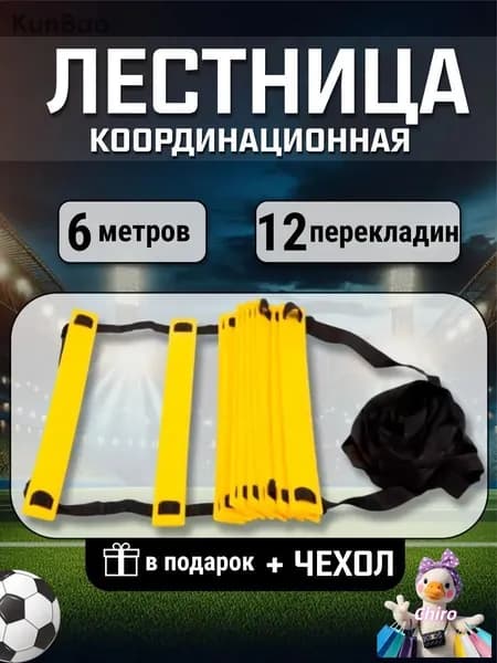 Координационная лестница для скоростных тренировок 6м (12 перекладин) с чехлом