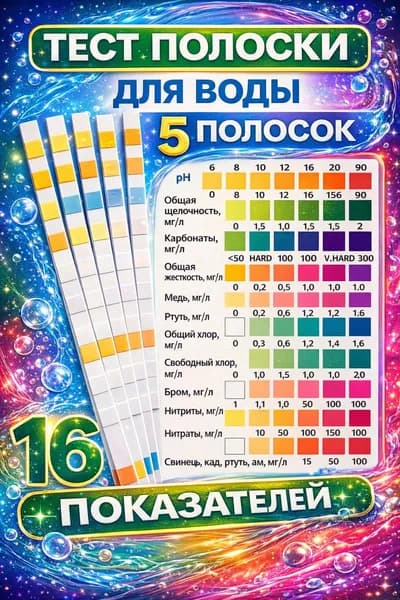 Тест полоски 16 в 1для определения качества воды