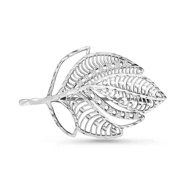 Серебряная брошь DIAMANT-ONLINE с фианитом 925 пробы