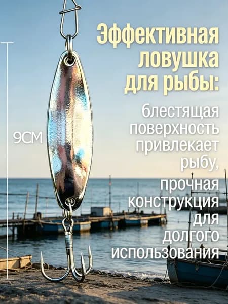 Блесна шумовая незацепляйка/ колеблющаяся Металлическая люминесцентная приманка 15гр. на щуку/судака/окуня