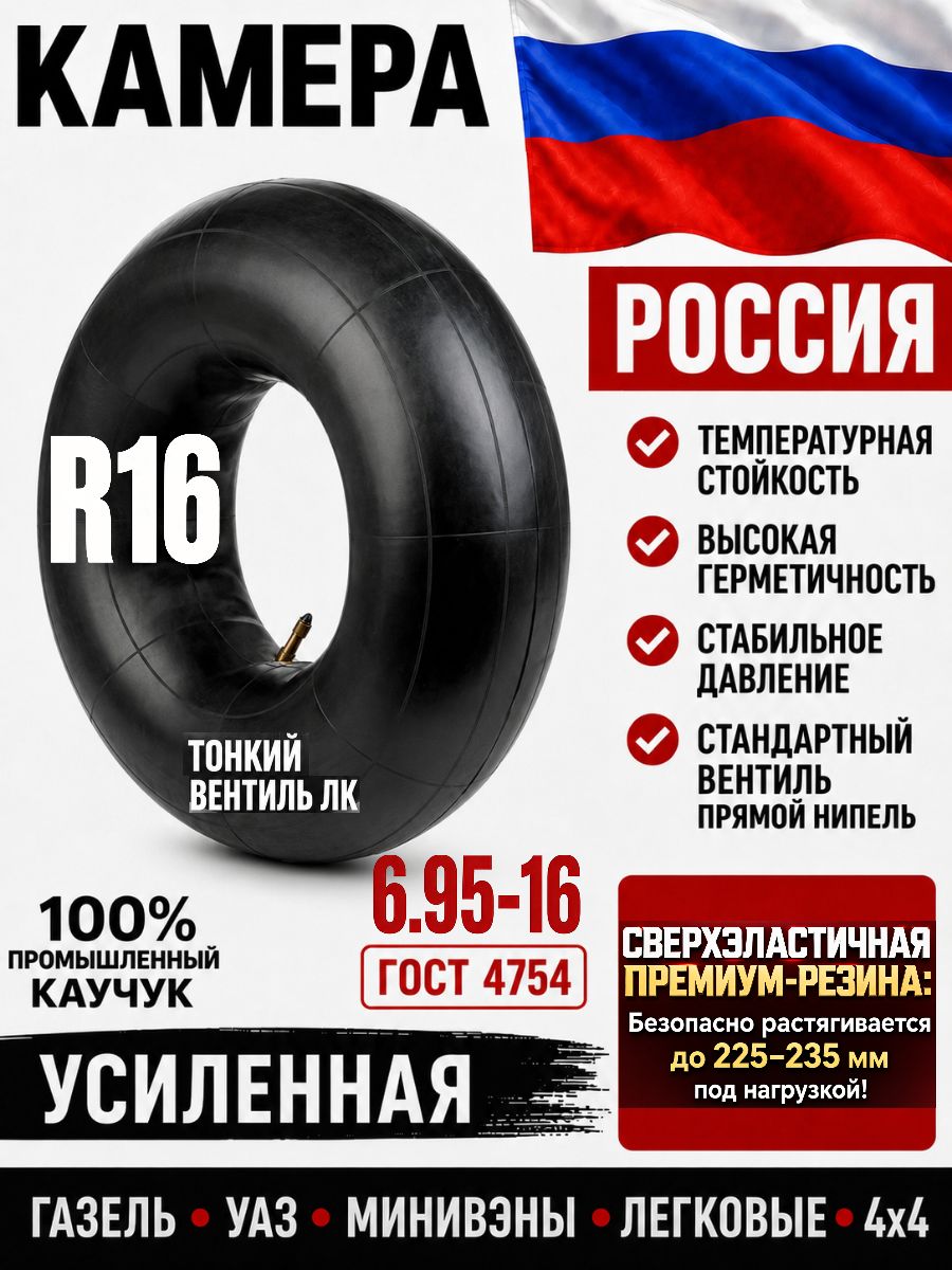 Камера R16 производство Россия для легковых авто, газелей, грузовых авто и иномарок (арт. 6.95-16)