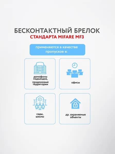 Ключ для домофона Mifare MF3 13,56 МГц, перезаписываемая заготовка, 10 шт.