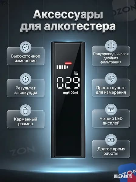 Аксессуары для алкотестера - Сенсор для алкотестера, измерение: 5 сек., погрешность 0.01%, 1 шт.