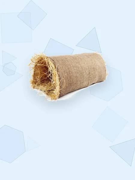 Хлопково-льняной туннель для кроликов с норками из натуральной травы, Светло - коричневый - S