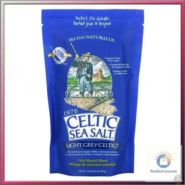 Celtic Sea Salt, Light Grey Celtic, Кельтская соль / смесь основных минералов, серый, 454 гр, средний помол
