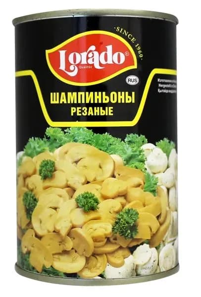 Шампиньоны Лорадо резаные Меркур Гамбург ж/б, 425 г