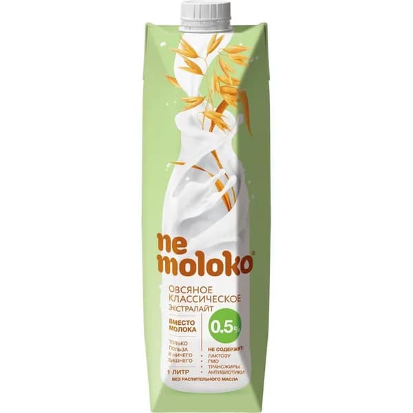 Nemoloko Напиток овсяный классический Экстралайт 1 л