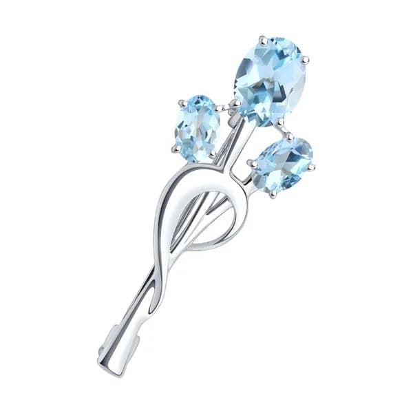 Серебряная брошь DIAMANT-ONLINE с топазом 925 пробы