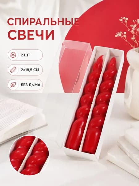 Свечи поминальные, 18.5 см х 2 см, 2 шт