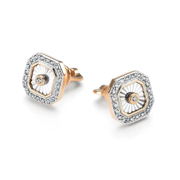 Золотые серьги DIAMANT-ONLINE с бриллиантом 585 пробы