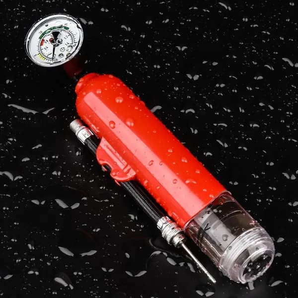 Водонепроницаемый насос с манометром, красный, 20 psi