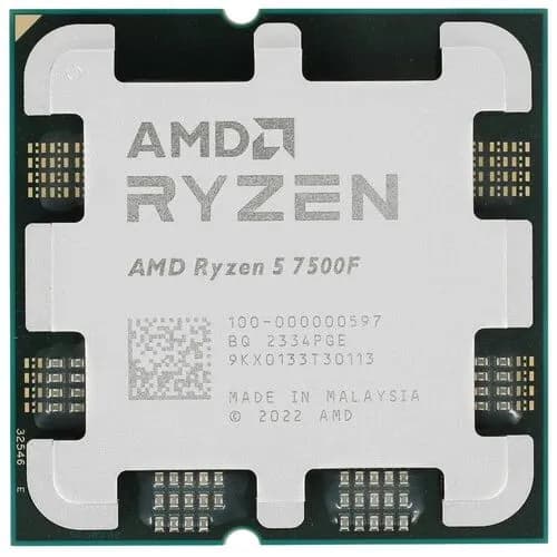 AMD Процессор Ryzen 5 7500F OEM AM5, 6 x 3.7 ГГц, L2 - 6 МБ, L3 - 32 МБ, 2 х DDR5-5200 МГц, TDP 65 Вт