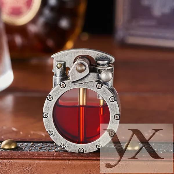 Ретро зажигалка Zippo с прозрачным топливным баком, серебристая, с рычагом (без топлива)