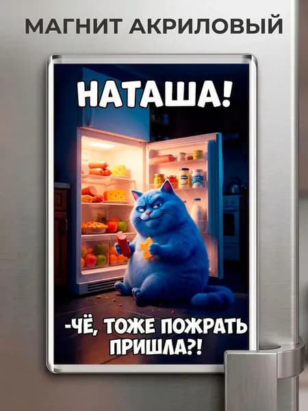 Магнит с приколом на холодильник "Наташа!"