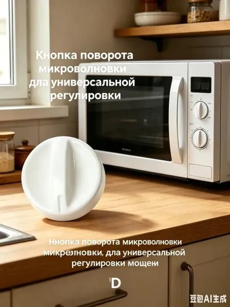 Белая пластиковая кнопка-регулятор с таймером для микроволновой печи