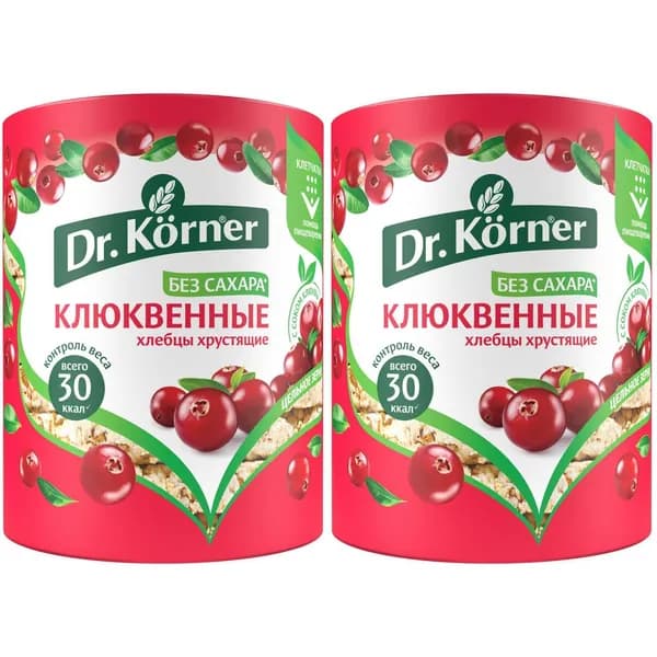 Хлебцы мультизерновые Dr.Korner клюквенные 100 г, набор: 2 штуки