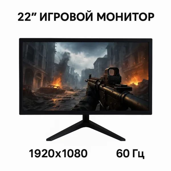 LUCOMS 22" Монитор (22), TN, 1920x1080 Full HD, 60 Гц, черный