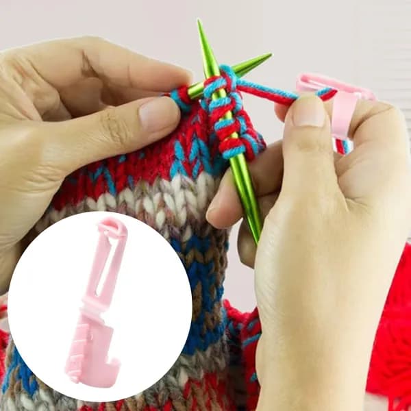 Пластиковый направляющий для нити, инструмент для вязания крючком DIY, наперсток для нити, розовый, 1 шт