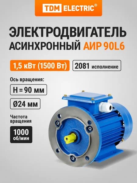 Электродвигатель АИР 90L6 1,5 кВт 1000 об/мин 2081 TDM Electric