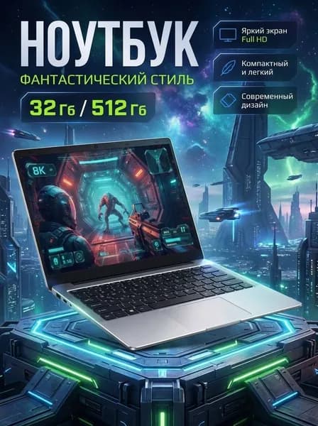 MI PAD INTEL N5095 (32/512GB) - Ноутбук стильный для работы и развлечений Ноутбук 15.1", Intel N50, RAM 32 ГБ, SSD 512 ГБ, Intel UHD Graphics, Windows Pro, (N-5095), серый, Русская раскладка
