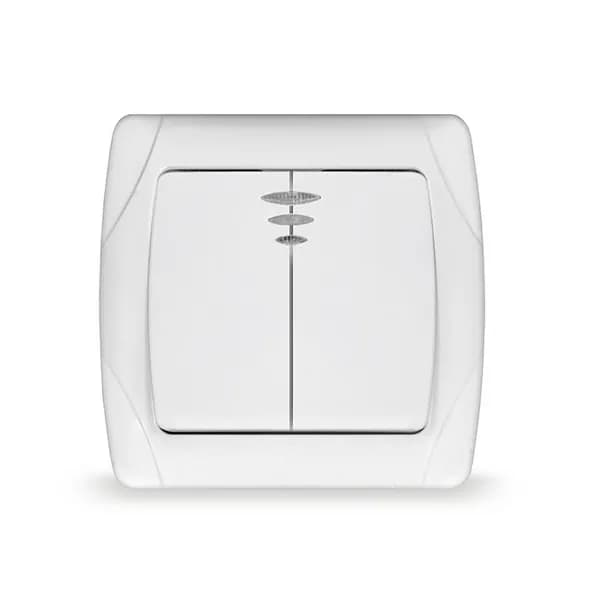 Выключатель 2-кл. СП Маргарита 10А IP20 с подсветкой бел. UNIVersal М0123