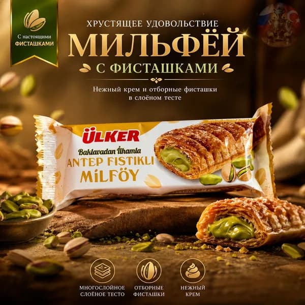 Ulker Булочка с начинкой из арахисового крема, 28 г