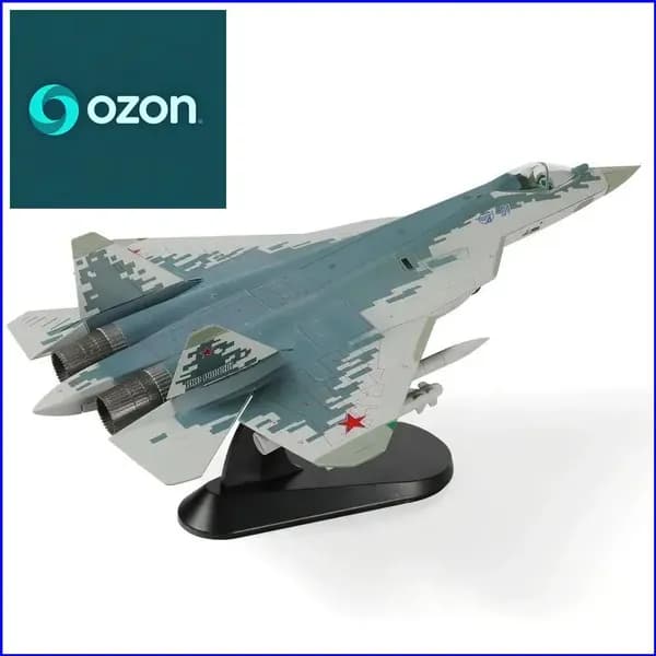 Модель самолета в сборе, 1 / 72 SU-57 Модель самолета с дисплейным стендом Военный стелс SU57 Plane Model Collection Подарок для взрослых