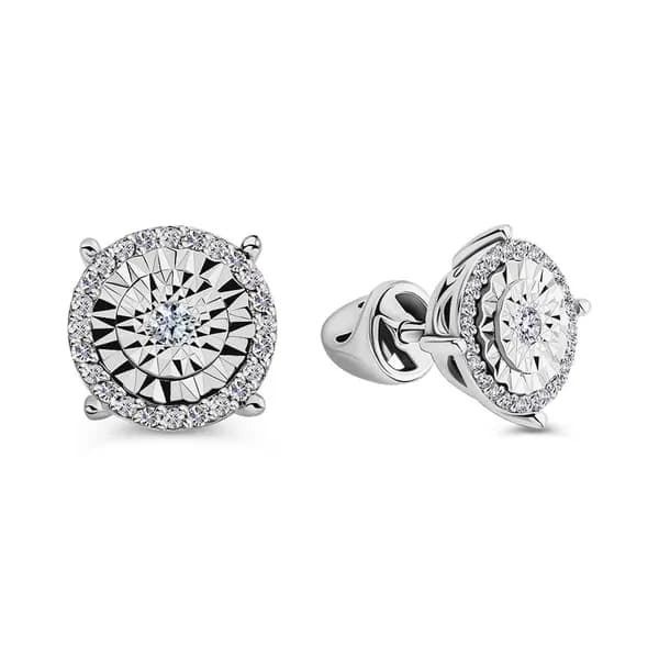 Серьги женские с бриллиантами из белого золота 585 пробы 585GOLD