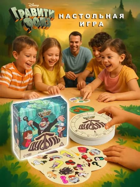 Дубль игра настольная "Гравити Фолз" Disney, 55 карт, развивающие игры для детей 5+
