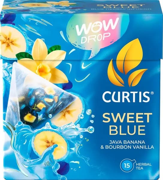 Чай фруктово-травяной CURTIS Sweet Blue, с ароматом банана и бурбонской ванилью, 15пир