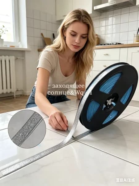 Самоклеящаяся кайма для плитки и плинтуса, 6 м, бордюрная лента для швов и стыков