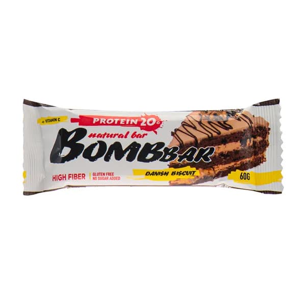 Батончик протеиновый Датский бисквит , Bombbar, 60 г, Россия