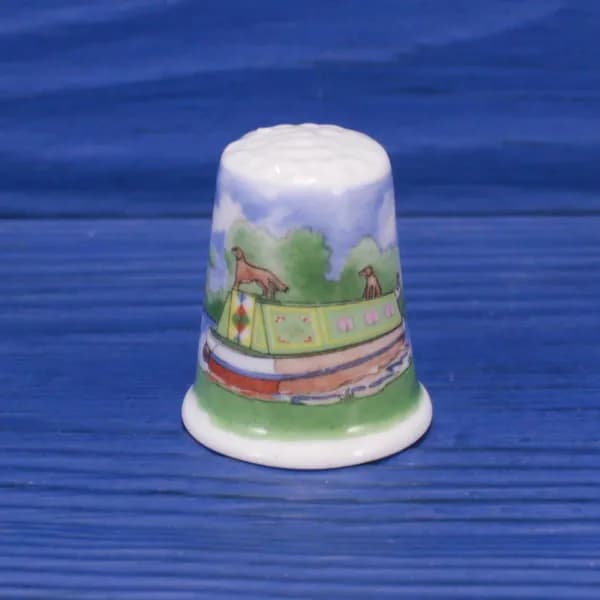 Коллекционный винтажный наперсток Canal Boat изготовленный Aynsley. Farforclub