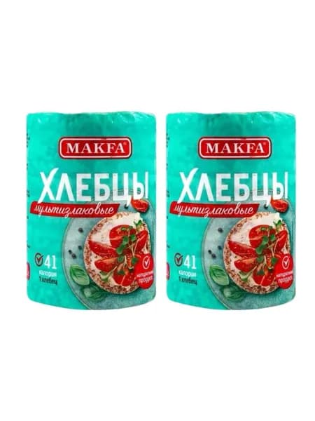 Хлебцы Макфа Мультизлаковые, 2шт по 100гр