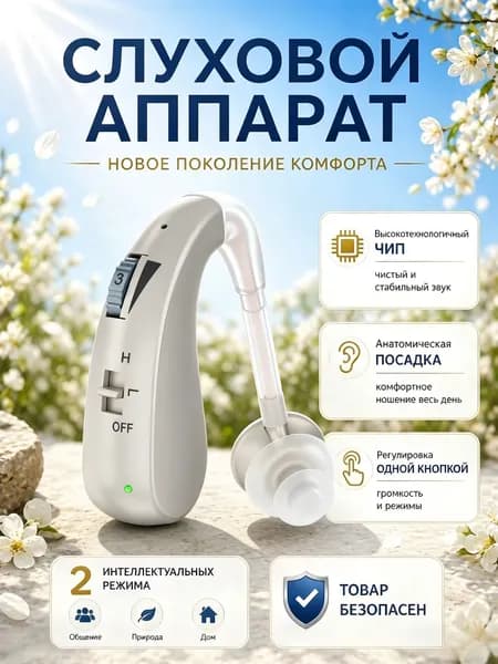 Слуховые аппараты для пожилых людей с зарядным устройством и усилителем звука, серебристого цвета