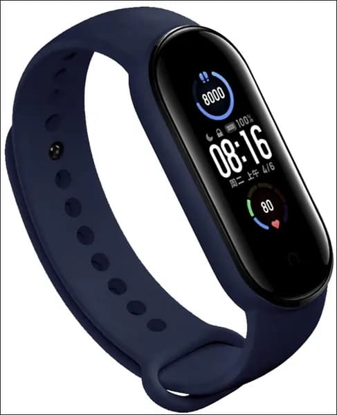Ремешок для фитнес-браслета Xiaomi Mi Band 5, тёмно-синий. Силиконовый, спортивный браслет для умных (смарт) часов Сяоми Ми Бэнд 5, сменный браслет мужской и женский HEREMAC