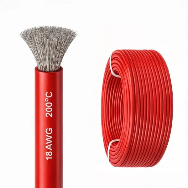 Силиконовый медный провод 18 AWG красный, 1 метр