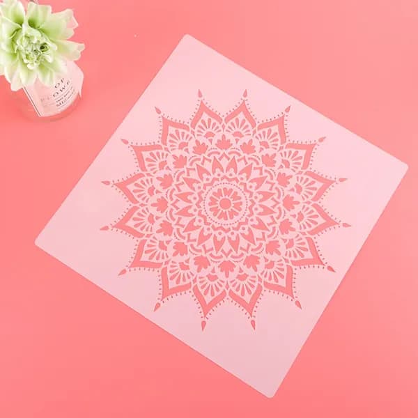 Трафарет для рисования мандалы 30x30см DIY декор распыляемый цветок