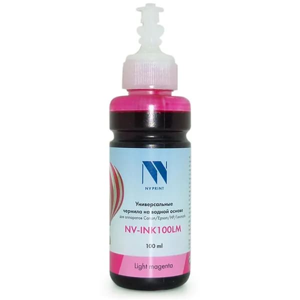 Чернила NV PRINT универсальные на водной основе NV-INK100ULM для аппаратов Сanon/Epson/НР/Lexmark (100 ml) Light Magenta