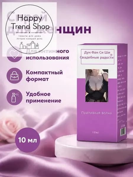 Спрей для интимной стимуляции для женщин, 10 мл, прозрачный, без отдушек