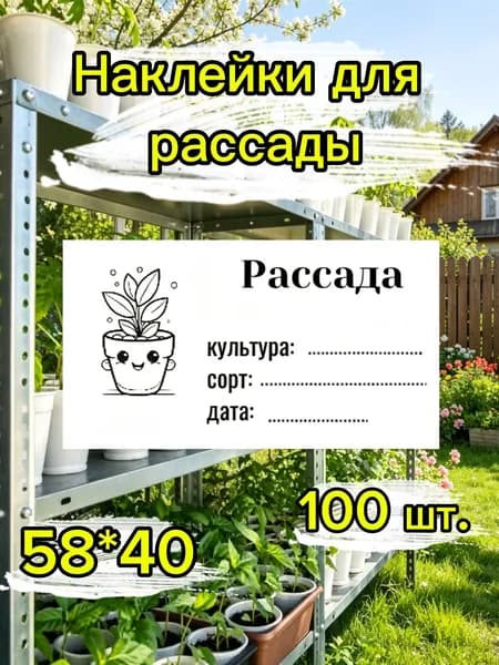 Универсальные наклейки для заготовок, этикетки для рассады , этикетки для заготовок 58*40 мм, 100 шт.