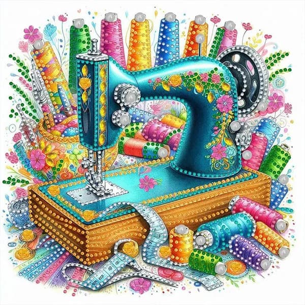 Частичная алмазная вышивка Швейная машина , 30 30 см, из смолы