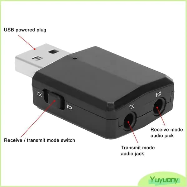 USB беспроводной аудиотрансивер, многофункциональный, для наушников и колонок