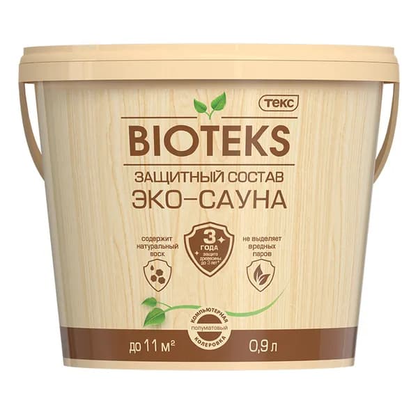 Защитный состав Текс Эко-Сауна BIOTEKS AD полуматовый 0,9л